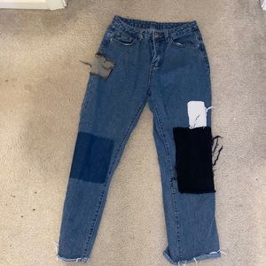 Cute patched and painted jeans